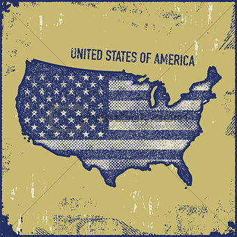 USA map grunge style
