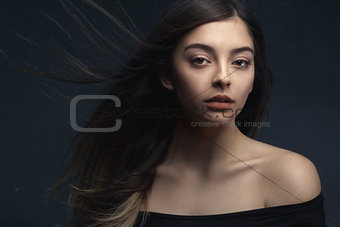 attractive young woman with long hair