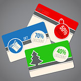 Colorful christmas gift cards