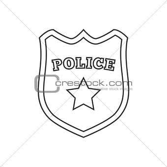 Police badge line icon