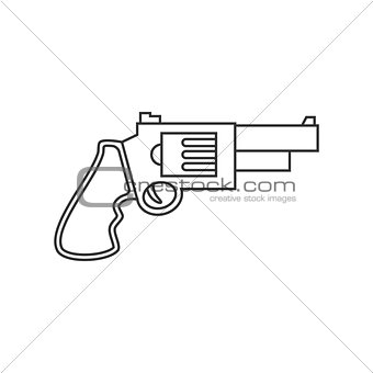 Revolver pistol line icon