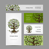 Business cards set with cosmetic tree design