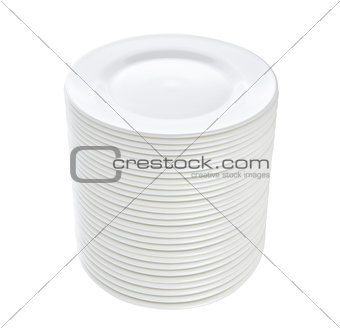 Stack of plates isolated on white background