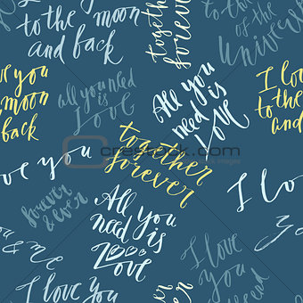 Seamless vector lettering pattern