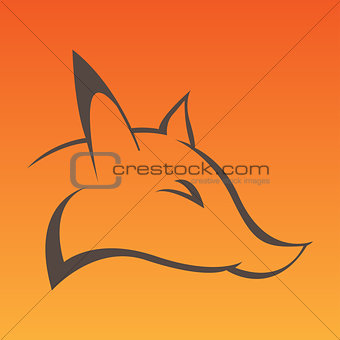 Fox head sign in curve lines