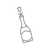 Champagne bottle line icon
