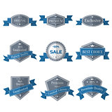 Vector vintage set of labels with ribbons
