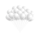 Vector bunch birthday or party white balloons