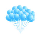 Vector bunch birthday or party blue balloons