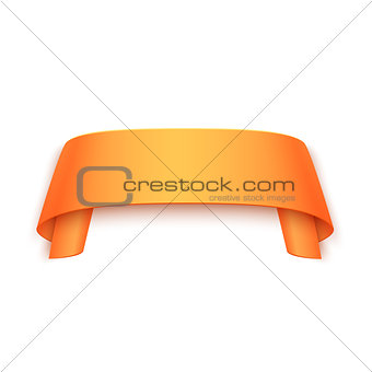 Vector 3d Curved Paper Banner Isolated on White Background