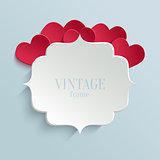 White paper banner in vintage or retro style