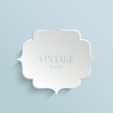 White paper banner in vintage or retro style