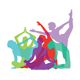 Yoga body figures composition