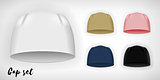 Knitted cap, vector mockup set