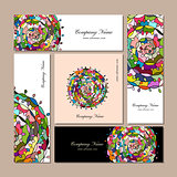 Business cards design, floral mandala