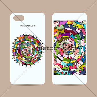 Mobile phone cover design, floral mandala