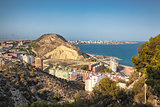 Alicante View from the Fortress of Santa Barbara.