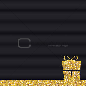 Gold Glitter Shiny Gift Box Background