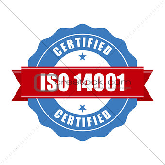 ISO 14001 certified stamp - quality standard seal