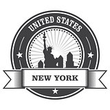 New York emblem with Statue of Liberty