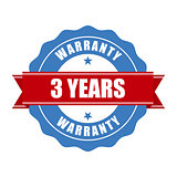 Three years warranty seal - round stamp