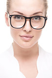 business woman in glasses