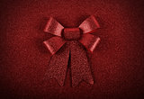 Glittering red ribbon bow for xmas