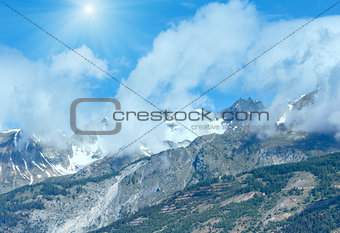 Summer mountain sunshiny landscape (Alps, Switzerland)