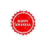 illustration of a stamp for Happy Kwanzaa.