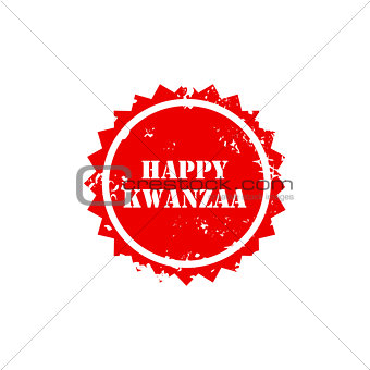 illustration of a stamp for Happy Kwanzaa.
