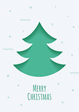 Christmas card with a green background in the style of the material design.