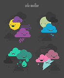 Cute weather characters collection
