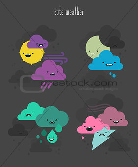 Cute weather characters collection