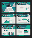 Presentation template with business infographics and character illustrations