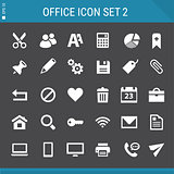 Office 2 icon set. Multicolored flat buttons