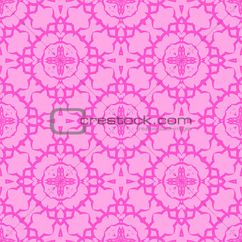 Pink Ornamental Seamless Line Pattern