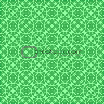 Green Ornamental Seamless Line Pattern
