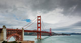 Golden Gate bridge in a cloudy day