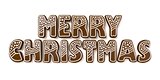 Merry Christmas gingerbread sign. 3D