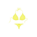Striped bikini suit in yellow and white design