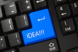 Idea CloseUp of Blue Keyboard Keypad. 3D.