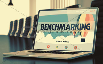 Laptop Screen with Benchmarking Concept. 3D.
