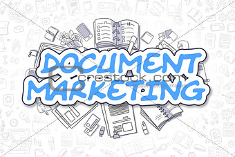 Document Marketing - Doodle Blue Word. Business Concept.