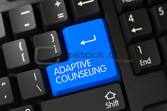 Blue Adaptive Counseling Key on Keyboard. 3D.