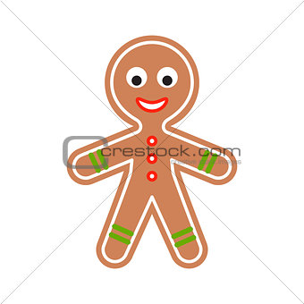 Gingerbread man cookie vector illustration.