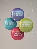 3D colored balloons percent off sale