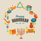 Happy Hanukkah greeting card.