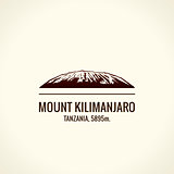 Mountain tourist vector logo. Emblem Mount adventures outdoors. Icon of the world highest mountains