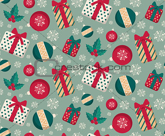 Present boxes and toys seamless pattern.