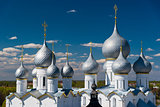 Rostov Kremlin. Domes of the Assumption Cathedral.